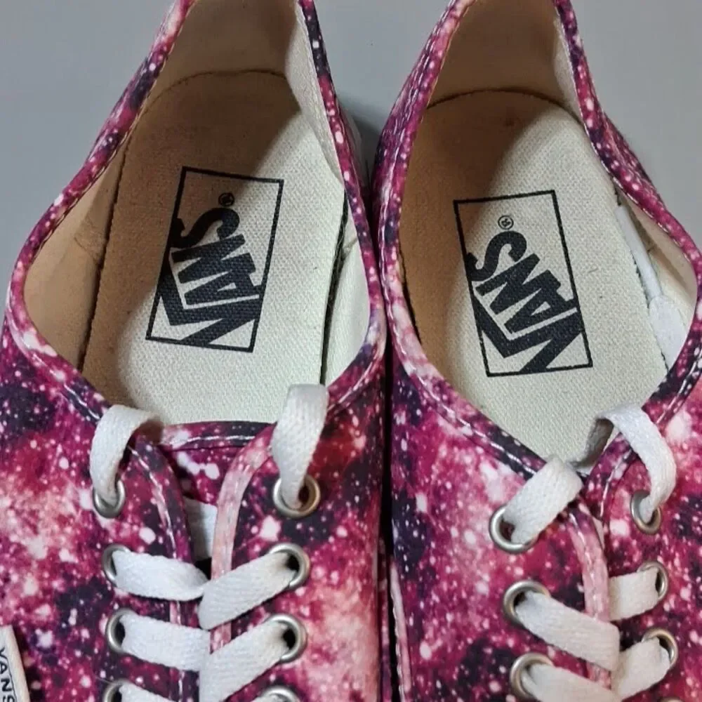 Vans Authentic Cosmic Galaxy Pink Purple Skate Shoes Womens 9 Mens 7.5 Low Top